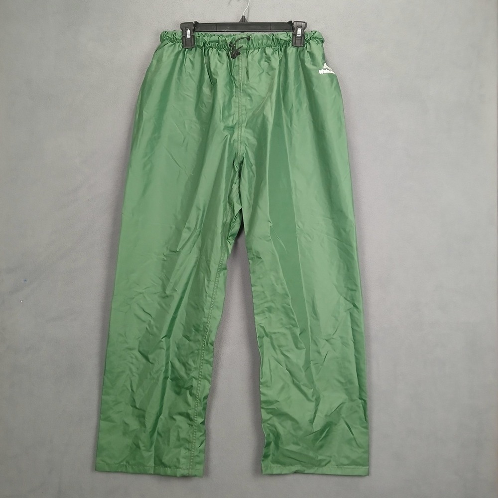 Watershed StormCreek 625 Poly Pants Mens Large Green Logo Waterproof Rain‎ Wear